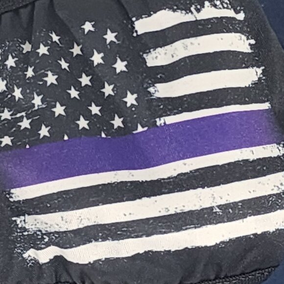 Purple White and Black Police Blue Line American Flag Light Reusable Face Mask - Picture 2 of 16